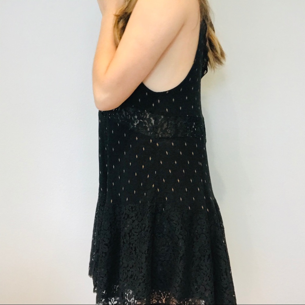 Free people black lace swing slip dress - Picture 4 of 8